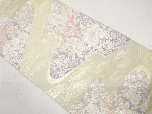 アンティーク　流水に花鳥模様織り出し袋帯（材料）